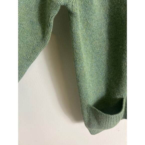Vtg 60s Isles knit Shetland wool Scotland cardigan sweater size 40 blue green - Picture 4 of 5